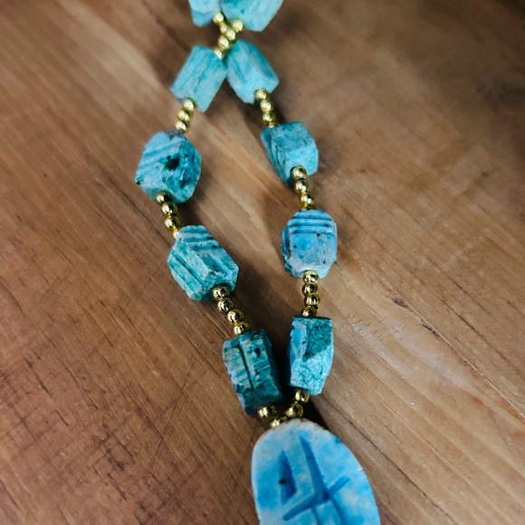 ❤️NEW YEARS SALE Beautiful Egyptian Beetle Scarab Stone Necklace - Picture 7 of 7